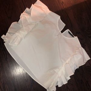 NWOT Zara White Cropped Shirt
